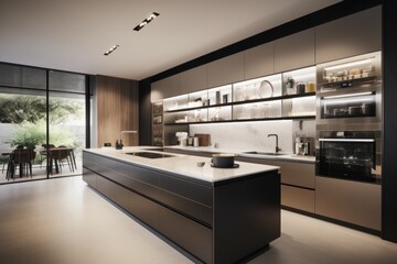 Modern Luxury Kitchen Island Design With Integrated Appliances