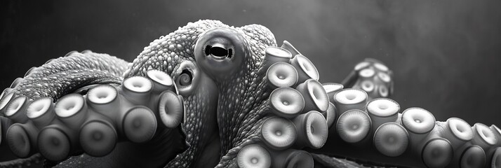 Minimalist octopus sketch fluid lines soft curves representing movement and nature offering space for versatile themes