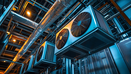 Fototapeta premium industrial air conditiong in factory