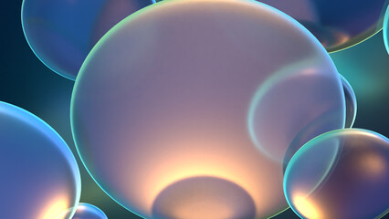 カラフルなレンズ群の3Dイラストレーション