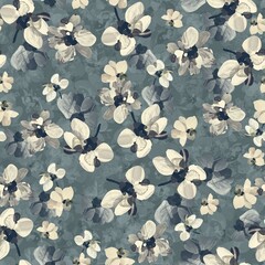 Abstract watercolor flowers digital design repeat pattern sharp image floral print fabric pattern white colour flower
Blue grey colour background 