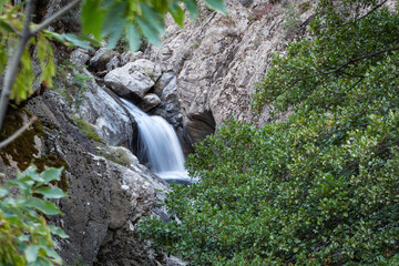Idyllischer keiner Gebirgsbach im Golo Tal, Korsika, Frankreich