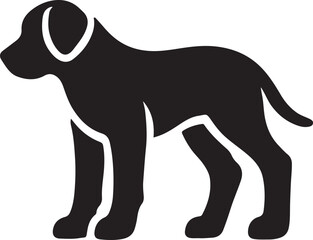Dog silhouette vector illustration. isolated black silhouette of a dog collection.
