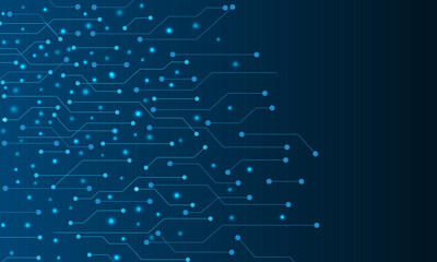 Abstract blue electronic circuit technology background
