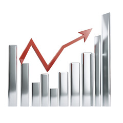 Fototapeta premium business graph with arrow on transparent background