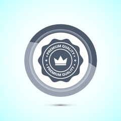 premium quality badge icon design illustration. Gray Color Button Design