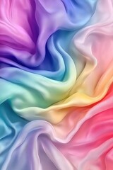 Obraz premium Colorful silk fabric flowing gracefully in vibrant pastel hues vertical format