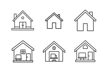 home office icon line art vector illustration outline design