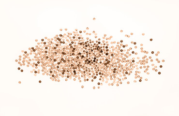 Colored sequins on a white background.