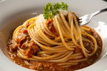 Classic Spaghetti Bolognese with Fresh Parsley