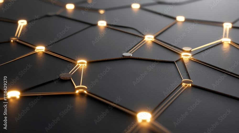 Aufkleber intricate chipboard layout showcases illuminated connections that create an abstract pattern, highli