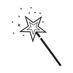 Magic wand tool icon sign. Magic wand icon vector. Set of magic wand vector icons. Magician, wizard, spell icon.