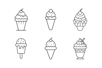 ice cream icon line art vector illustration outline design