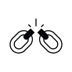 broken glyph icon with white background vector stock illustration