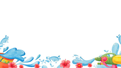 Frame Splashing water during the Songkran festival