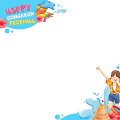 Obraz premium Frame Happy Songkran Festival
