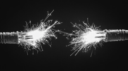 Sparkler Explosion  Festive Firework  Bright Light  Celebration  Black Background  Closeup