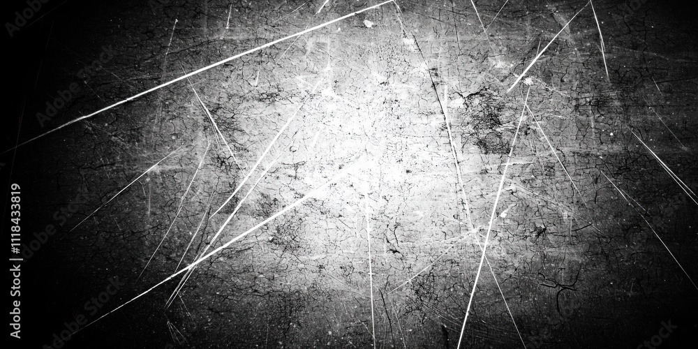 Poster abstract black and white textured background with scratches and lines