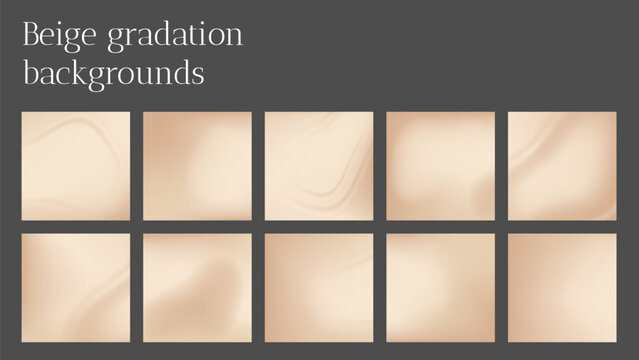 Neutral beige gradation swatch. Light nude and warm gradient background. Abstract brown square vector graphic. Minimal soft chocolate social media backdrop with delicate wave. Calm coffee cover.
