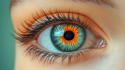 Fototapeta premium Realistic eye drawing showcasing detailed iris shading smooth textures offering ample space for captions or design