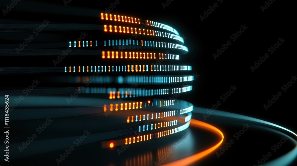 Poster abstract digital sphere data visualization lights