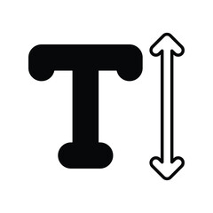 line spacing glyph icon with white background vector stock illustration