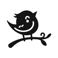 Bird silhouette vector with white background