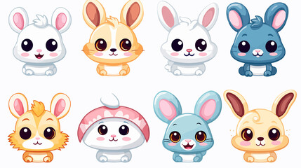 Collection of cute Easter character cartoon stickers for diverse uses