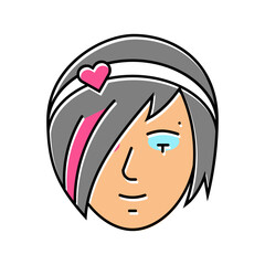 emo female avatar color icon vector. emo female avatar sign. isolated symbol illustration