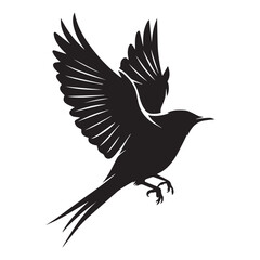 Obraz premium bird flying silhouette vector isolated on white