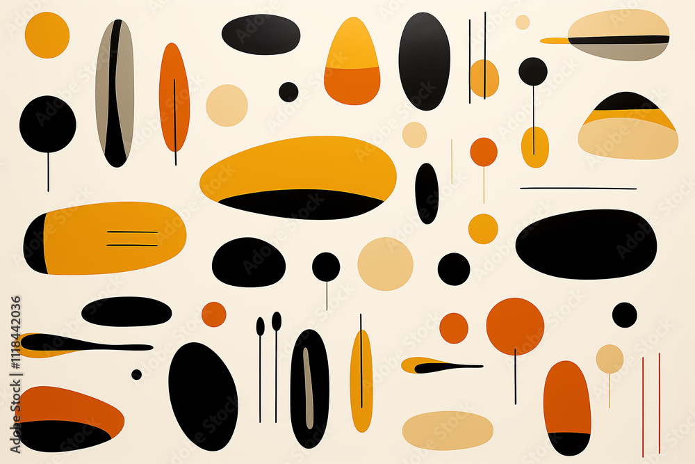 Poster modern geometric patterns with bold lines and shapes, ideal for minimalist abstract design.
