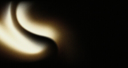 Gradient grainy with golden light leak grainy black background vector illustration with  effect and paper texture. Blurred abstract