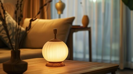  A sleek glass coffee table reflects the soft glow of recessed lighting, while a large abstract painting adds a splash of color to the neutral walls.