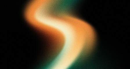Gradient orange green on black grainy background,  gradient luminous color splash wave, abstract noise texture gradient, orange white black wide banner