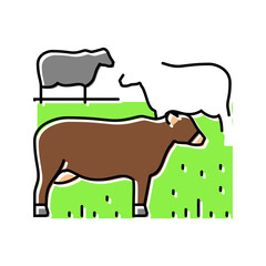 cow farmer color icon vector. cow farmer sign. isolated symbol illustration