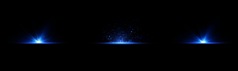 Obraz premium Shine glowing stars. Vector blue Sparks.