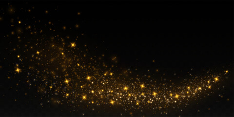 Bokeh background with sparkles. Gold particles for background. Light effect. Bright particles.