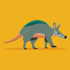 flat design aardvark illustration vector