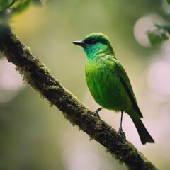 Obraz premium Green Bird Closeup