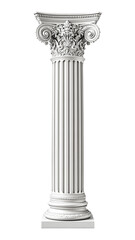 Obraz premium Classical Ionic Column PNG Image with Intricate Scrollwork and Fluting - Transparent Architecture Stock Photo