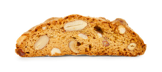 Traditional Italian almond biscuit (Cantucci) isolated on white