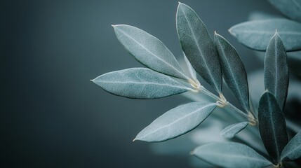 Close-up of delicate green leaves against a soft dark background