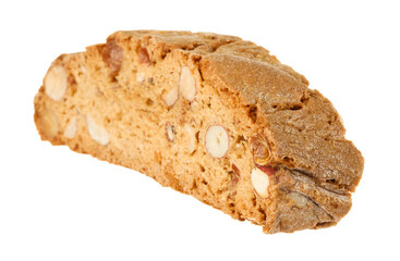 Traditional Italian almond biscuit (Cantucci) isolated on white
