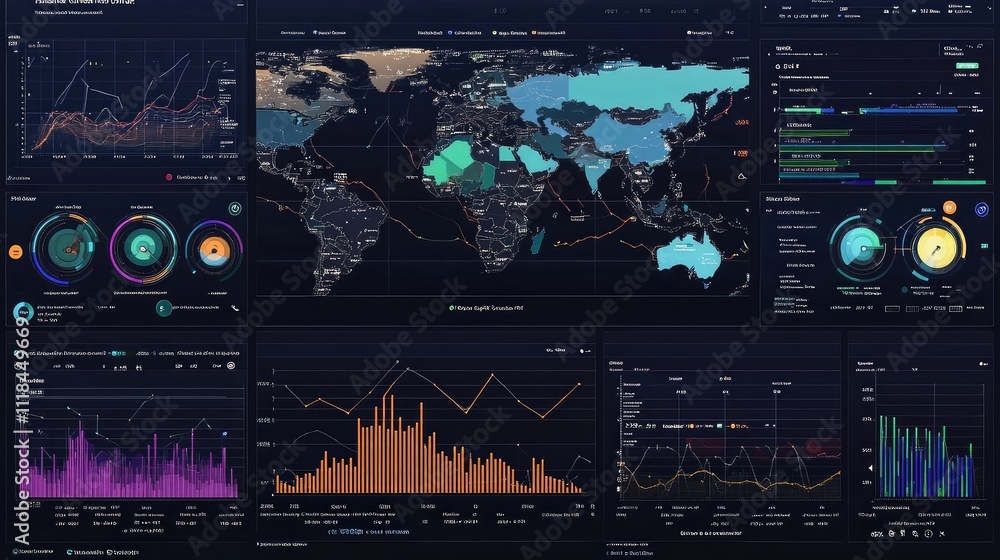 Poster a dashboard displaying key performance indicators (kpis) and metrics connected to a database for ope