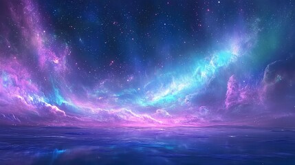 A panoramic view of the Northern Lights dancing across the Arctic sky