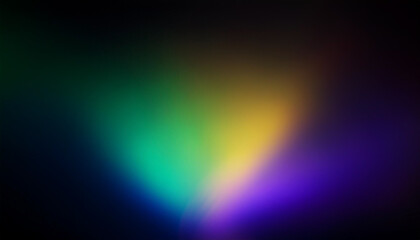 Abstract texture purple yellow green gradient defocused ultraviolet radiance soft texture on dark black abstract empty space background. Neon blur glow. Color light overlay. Copy space.