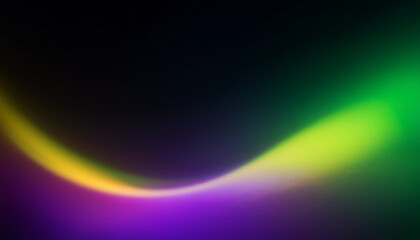 Fototapeta premium Abstract texture purple yellow green gradient defocused ultraviolet radiance soft texture on dark black abstract empty space background. Neon blur glow. Color light overlay. Copy space.