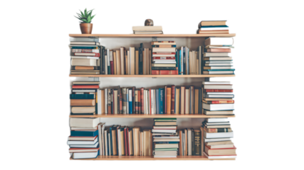 bookshelf isolated on transparent background