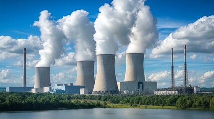 Massive Power Plant by the River