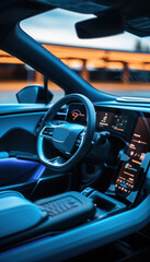 Innovative Electric Car Interior with Advanced Air Conditioning and Energy Efficient Design